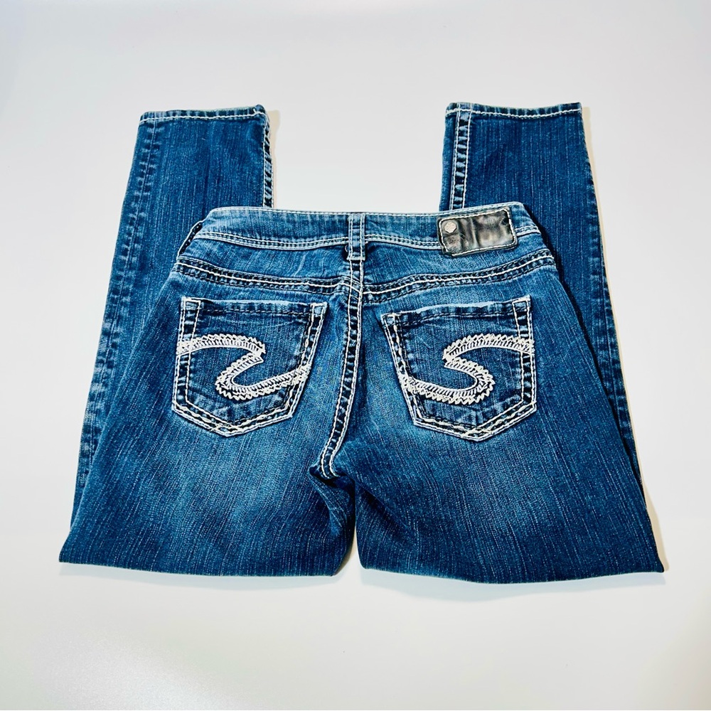Silver Brand jeans Suki High Capri jeans embroidered pockets women Size 26